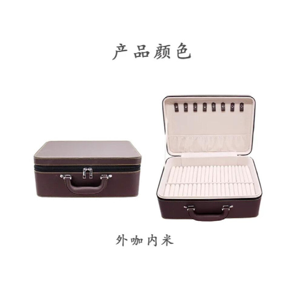 Bangle Jewelry Travel Suitecase PU Jade Bracelet Ring Jewelry Display Storage Box Stud Cufflink Organizer Business Box
