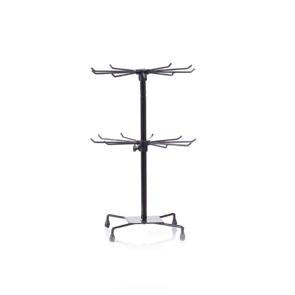 2 Tier Wrought Iron Bracelet Necklace Jewelry Display Spinning Desktop Home Organization