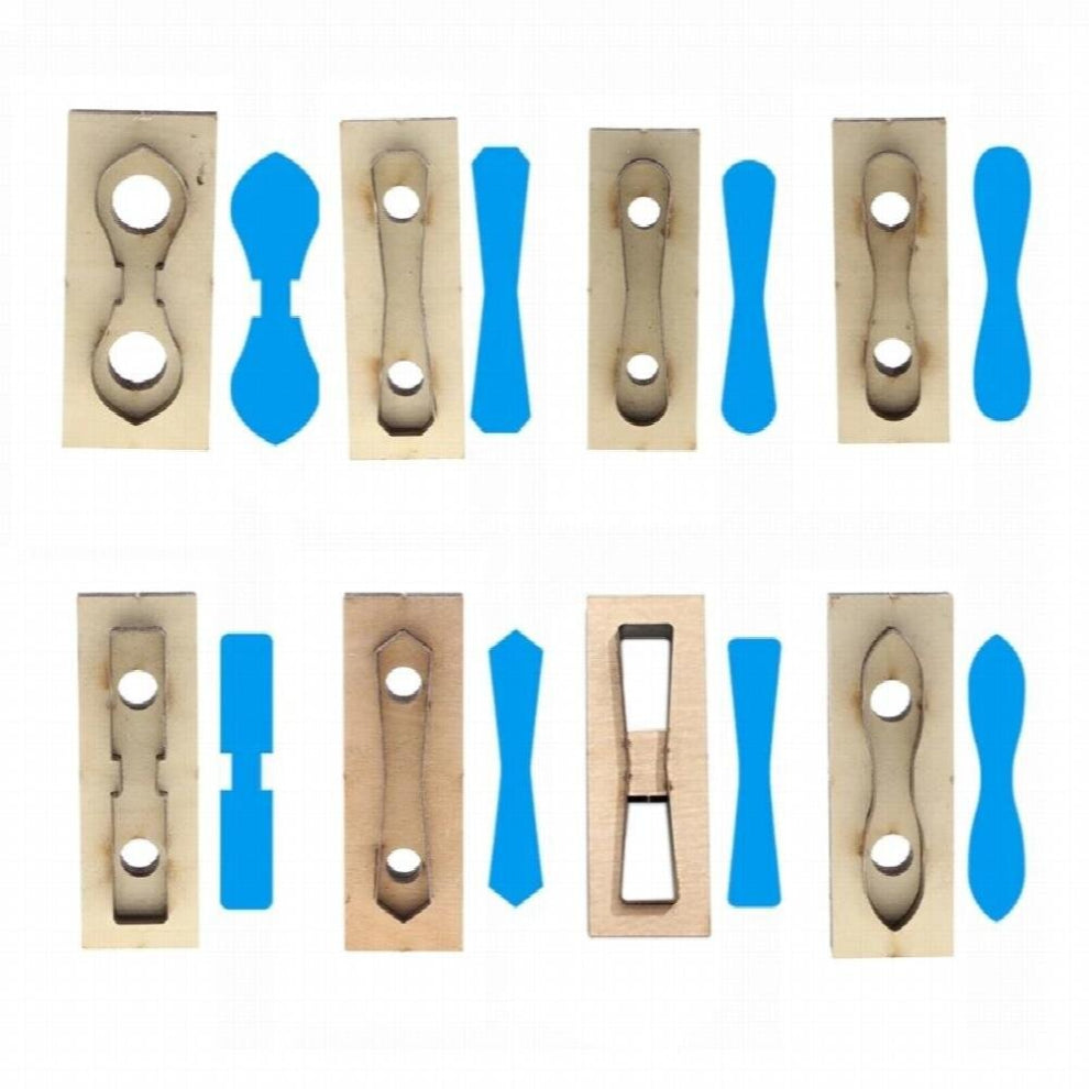 R58E 8Pcs DIY Scrapbook Embossing Wooden Die Cutting Leather Mold for DIY Art Crafts Fabric Aceessory Keychain Jewelry Making