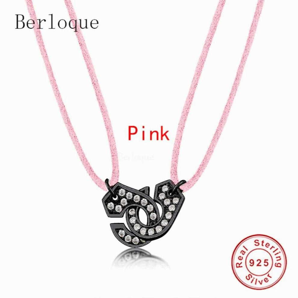 Full Zircon Handcuff Necklace Les Menottes Pendant Adjustable Rope 925 Sterling Silver Necklace For Men Women Bijoux Collier