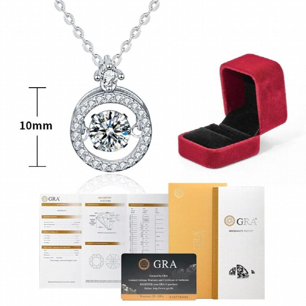 Swing Moissanite Diamond Pendant 925 sterling silver Moissanite necklace for Women Jewelry Pass Diamond Test Certification
