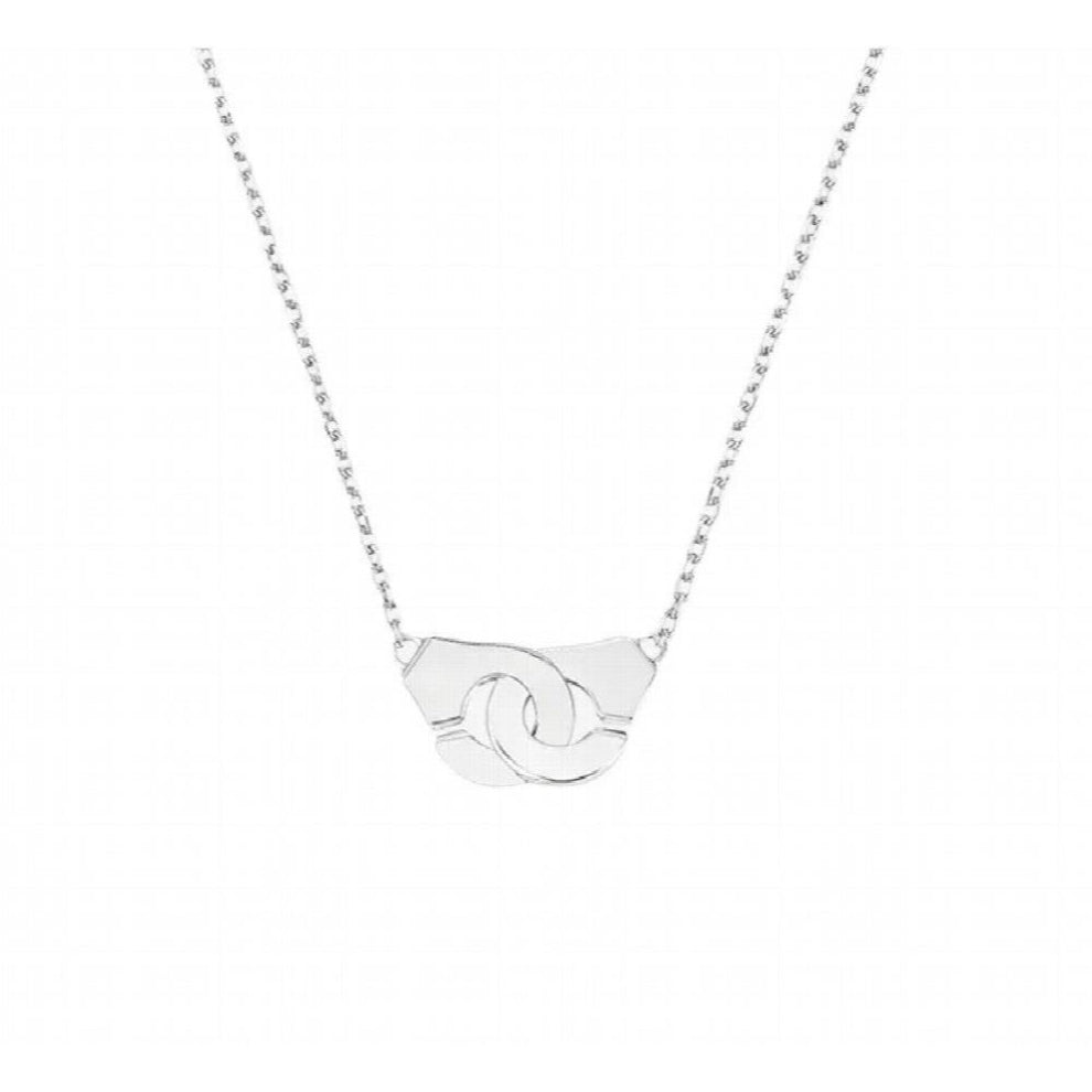 Paris Jewelry 925 Sterling Silver Les Menotes Handcuff Necklace Ladies High Gift
