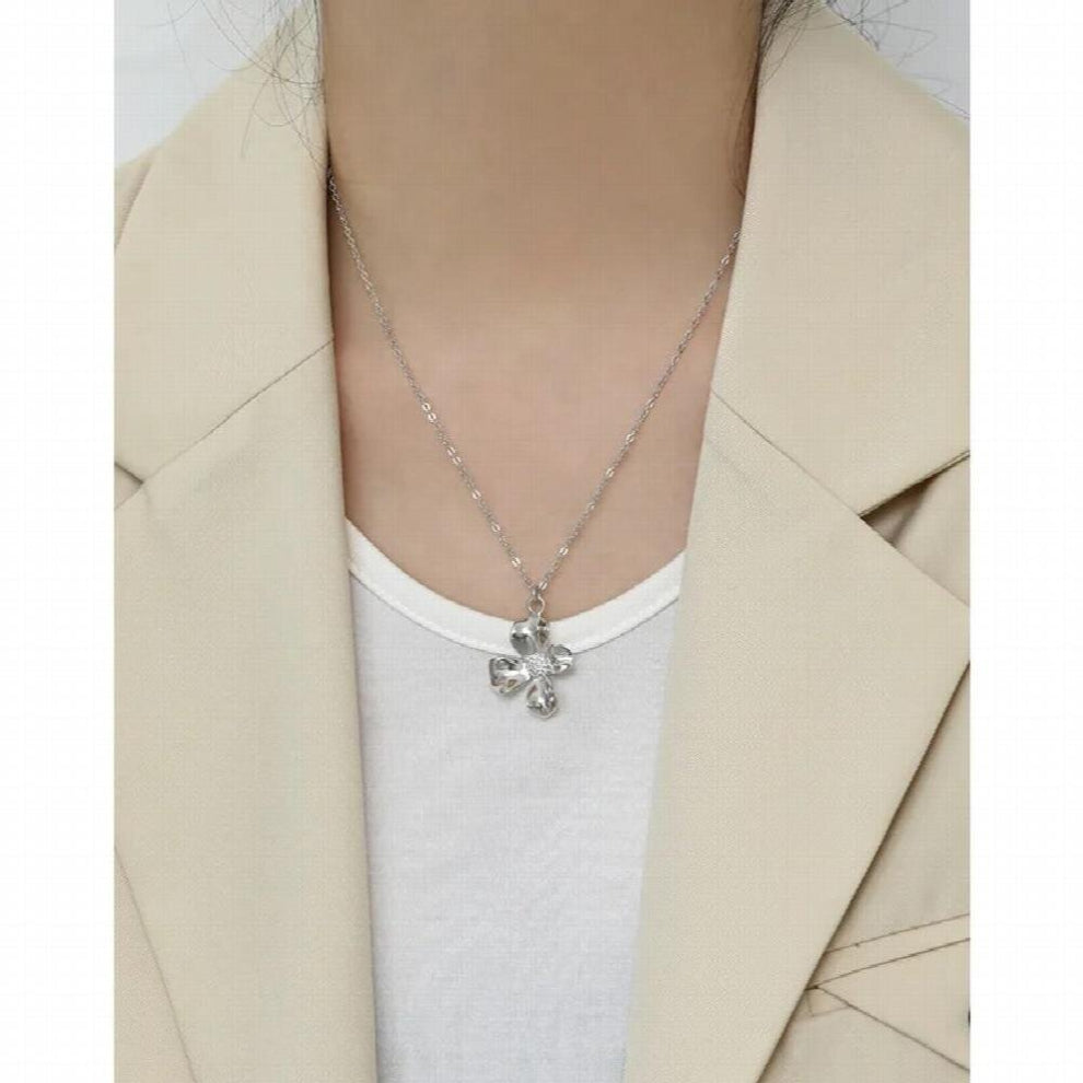 100% 925 Sterling Silver FlowerPendant Ncklaces for Women Korea INS Link Chain Necklace Fine Party Jewelry YMN209