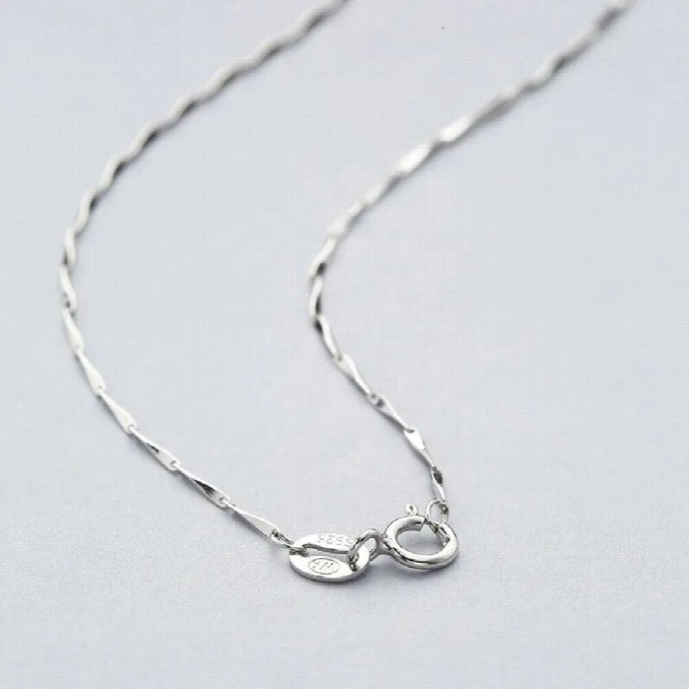 (Rose Gold Color Pink-16 Inches 40 cm 40cm) Sterling Silver 0.7 mm Melon Seeds Chain CHOOSE Color-LENGTH Solid 925 Necklace 16 & 18 Inches