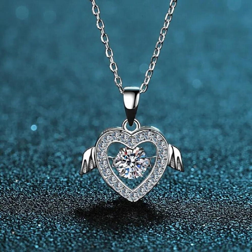Passed Diamond Test Excellent Moissanite Heart 925 Sterling Silver Perfect Cut 0.5ct Gem Necklacet Women Jewelry Wedding