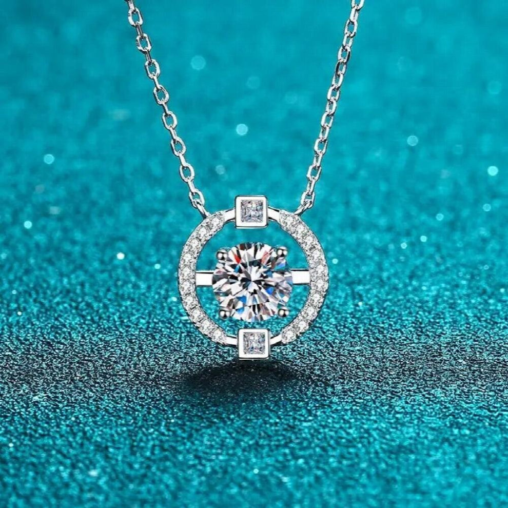 0.5ct 1ct 2ct Moissanite Diamond PendantPassed Diamond Test Perfect Cut S925 Sterling Silver and Necklace