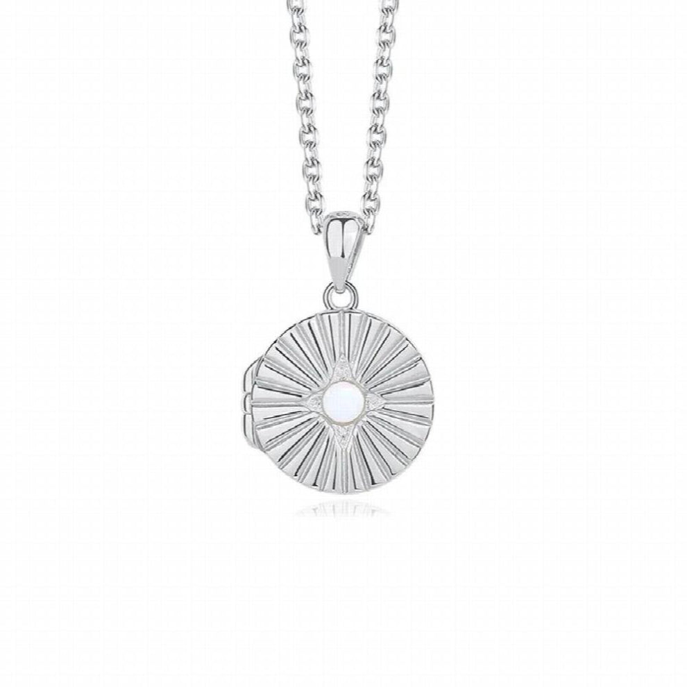 S925 Sterling Silver Necklace Women Photo Frame Opal Necklace Female Jewelry Brilliant Girls Gift Party