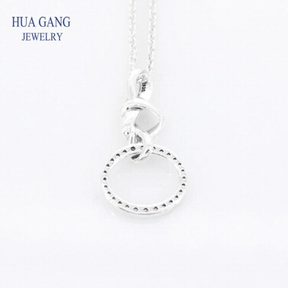 Stylish 925 Sterling Silver Jewelry Intertwined Necklace Suitable for Party Birthday