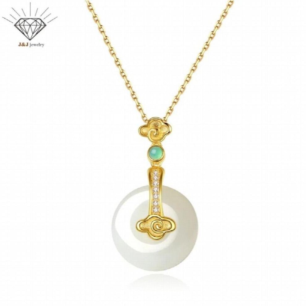 Valentine?s Gift Top Natural Jade S925 Sterling Silver Chokers Iced out Silver Necklace 925 Silver Jewellery