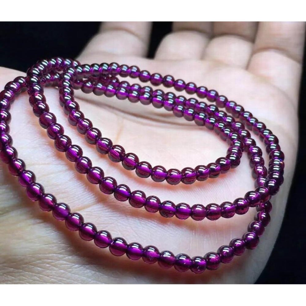 22inch Natural Rose Garnet Bracelet-3-6mm Red Gemstone Bracelet-Garnet Crystal Bracelet-Healing Crystals Beaded necklace f