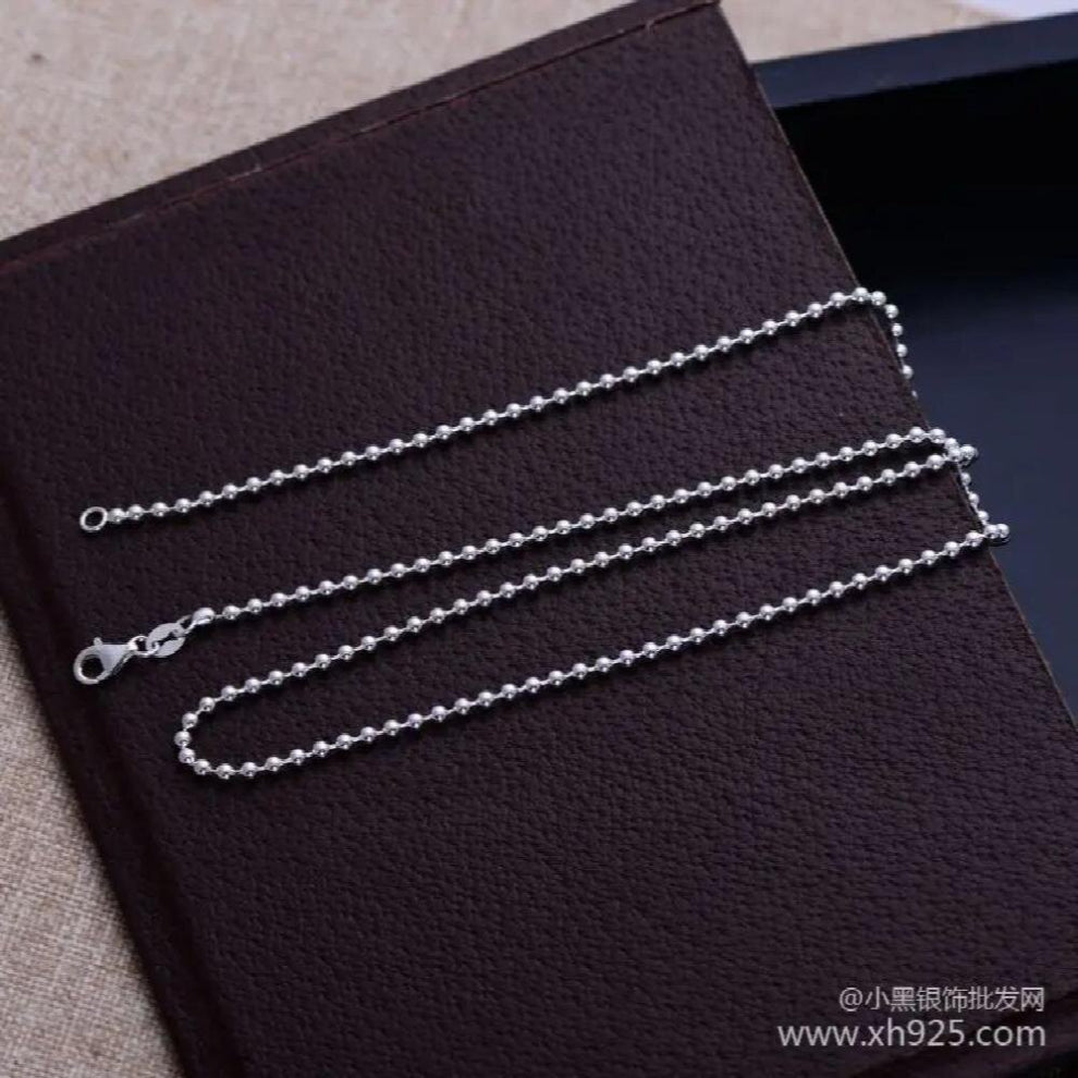 fine jewelry 925 sterling silver jewelry long beads thick diameter 2.5mm female necklace(Long80cm)