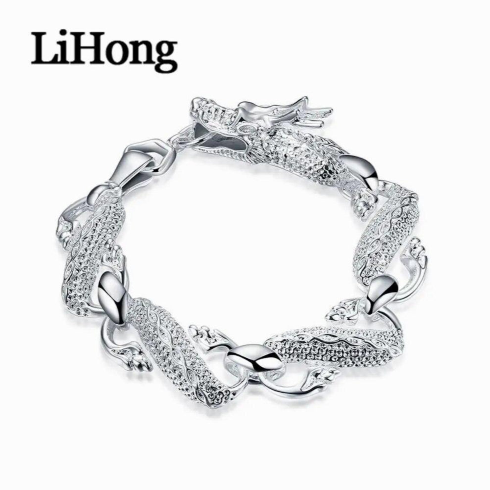 925 Sterling Silver Bracelet Bracelet Cuffs MenS WomenS Dragon Thin Bracelet Jewelry Party Christmas Gift