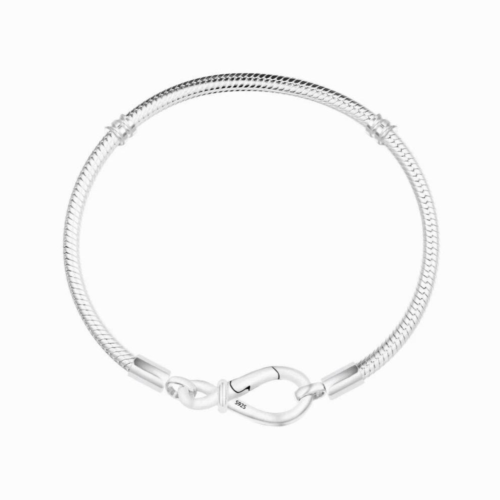 Entwined Infinite Hearts Clasp Silver Chain Fits European Bead Sterling Silver Jewelry Wedding Bracelets For Jewelry Making