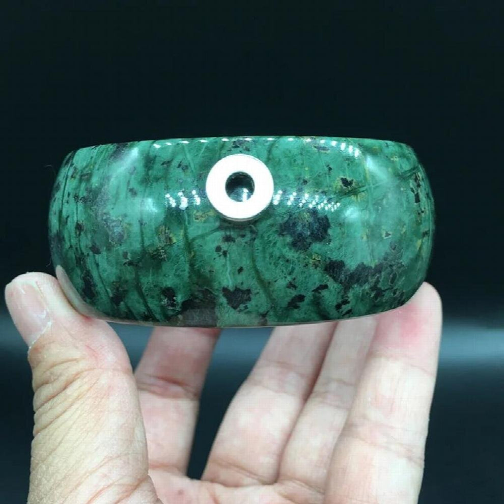 Natural Tibetan Jade Medicine Royal Stone Widened Tire Bracelet Mens and Womens Active Magnetic Versatile Bracelet