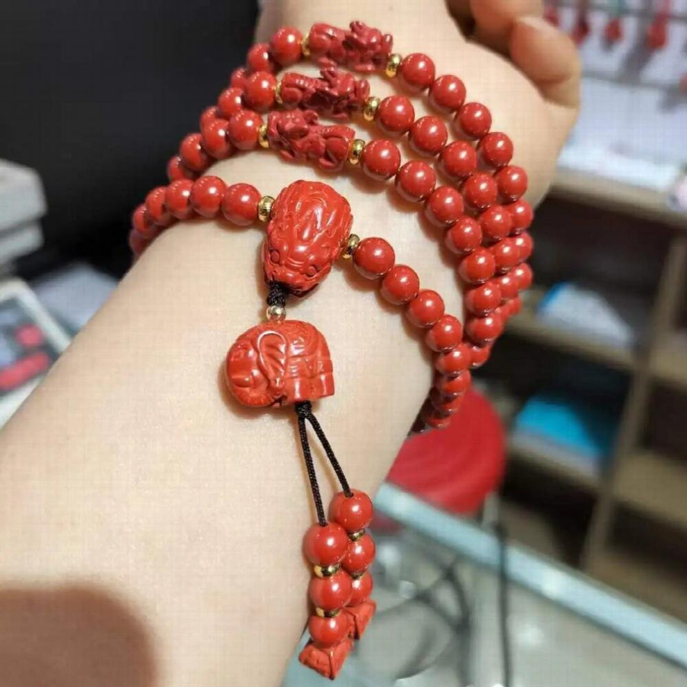 Hot Selling 108 Grain Cinnabar Red Bracelet Jewelry Accessories Men Women Luck Gifts1