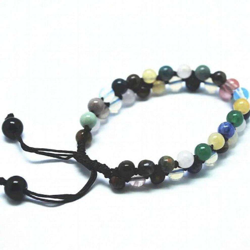 1PC Socharming Hand Knitting Bracelet Nature stone powerful Mens Wearing adjustable rope Size 6mm