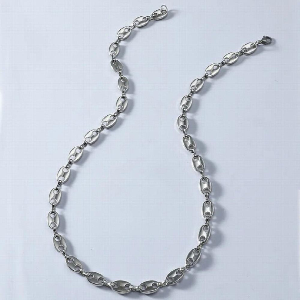 Niche Coffee-Bean Chain Bracelet Necklace for Mens and Womens Hip-hop Personality Charm Jewelry