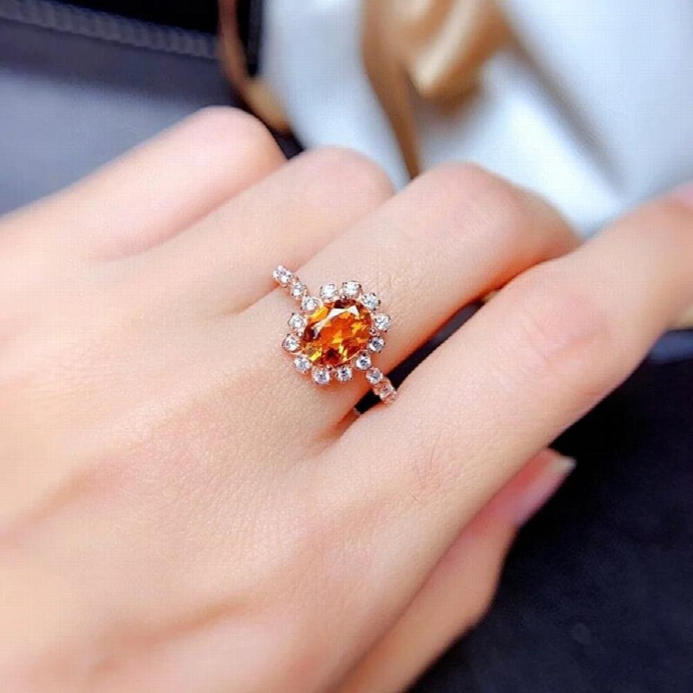 JE196 European Woman Girl Party Birthday Wedding Gift Flower 18KT Rose Ring+Necklace+Earrings Jewelry Set