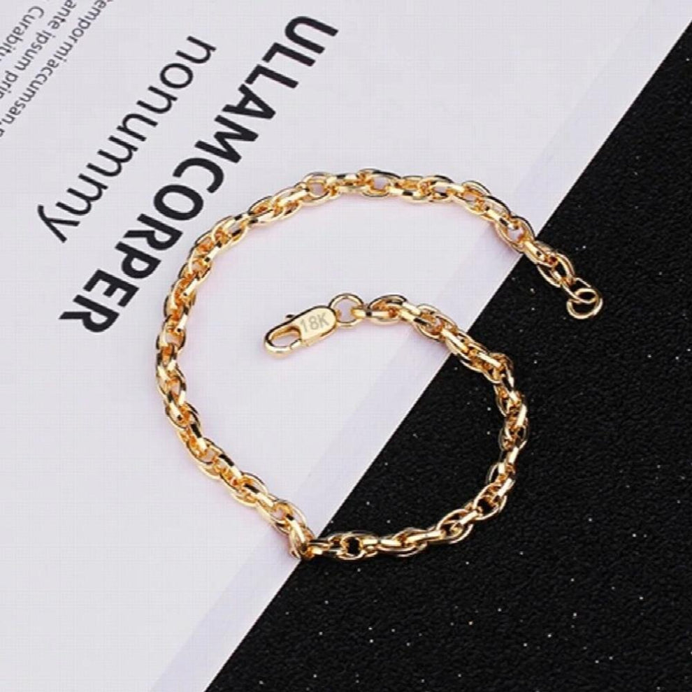 Personality Man Party Gift Round Circles Chain 18KT Bracelet+Necklace Jewelry Set SE37