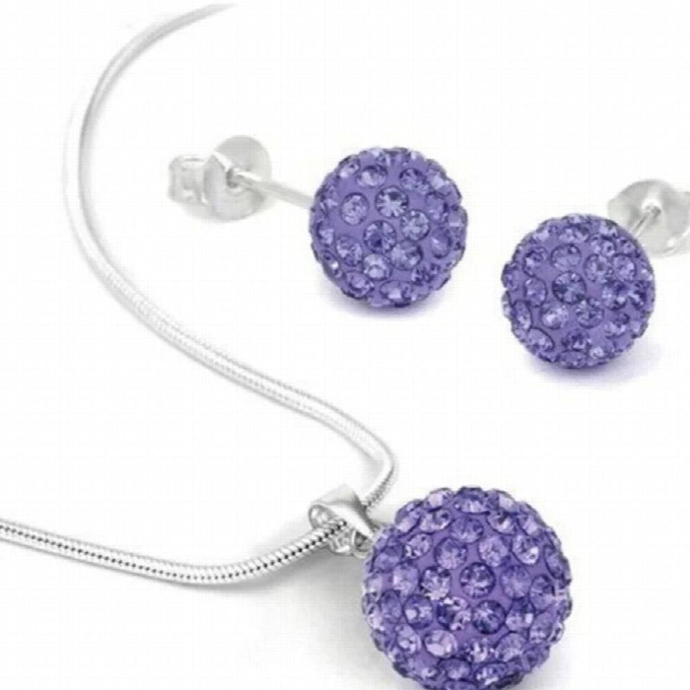 European Woman Girl Party Wedding Gift Zircon 925 Sterling Silver Earrings+Necklace Jewelry Set JE16