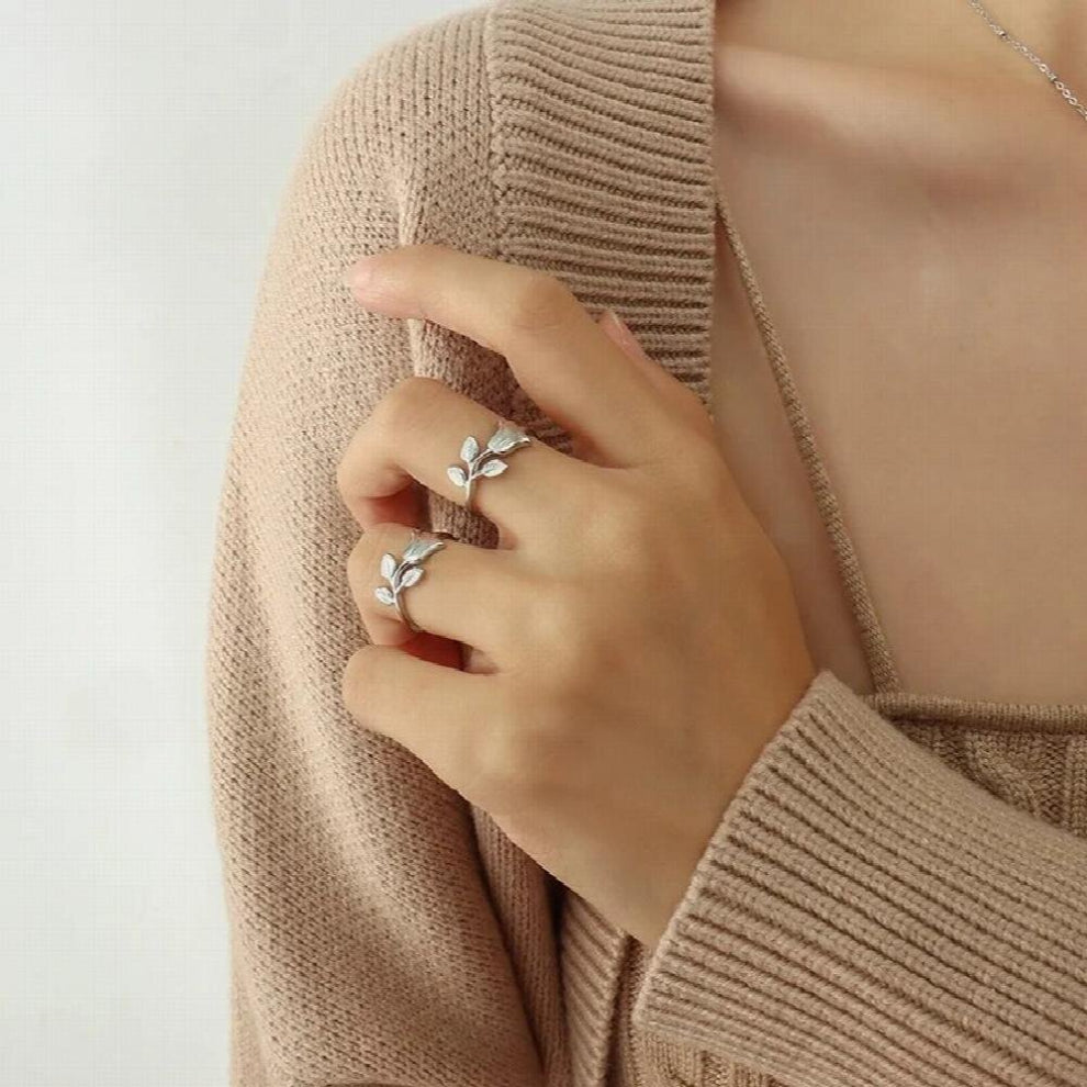 JS802 Fine Bride Party Birthday Wedding Gift Rose Titanium Stainless Steel Necklace+Ring Jewelry Set