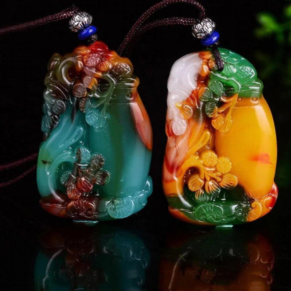 Natural Colorful Jade Vase Pendants In Gobi, Xinjiang Are Safe for Men and Women