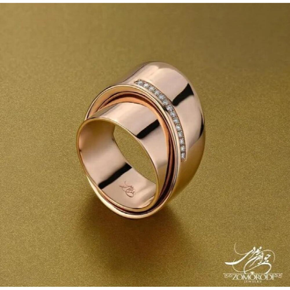 Style Ladies Zircon Ring Multi-layer Twine Rose Two-color 925 Silver Jewelry Female Engagement Wedding Gift