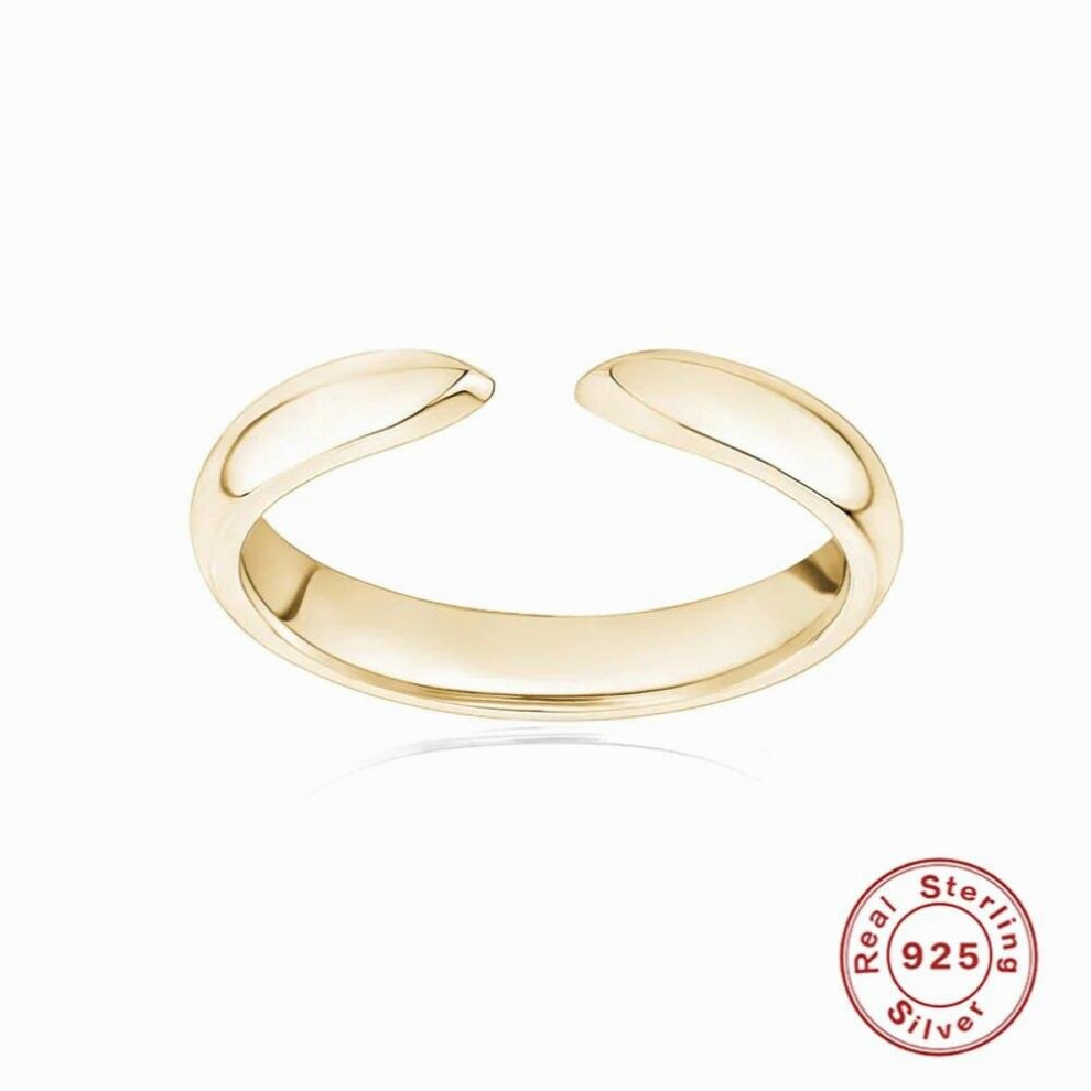 Boako Geometric Diamond Open Ring 925 Sterling Silver Versatile Glossy Ring Mens Couple Jewelry Gift