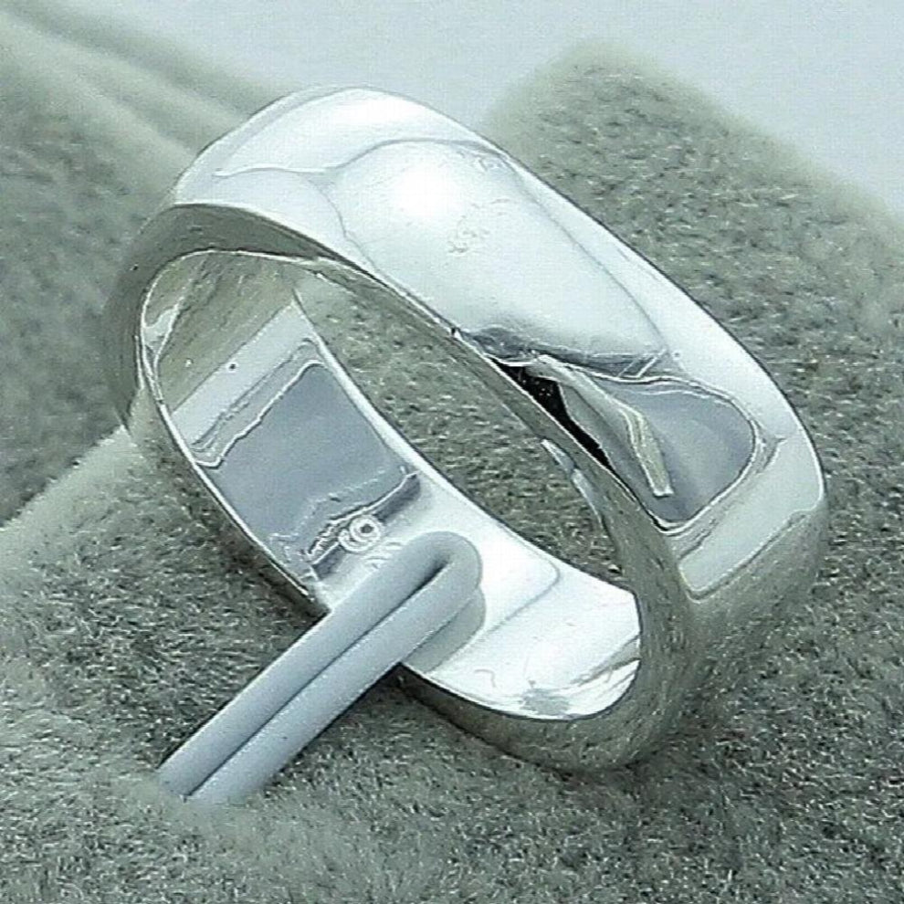 925 Sterling Silver Square Circle Rings for Women Men Wedding Engagement Party Jewelry