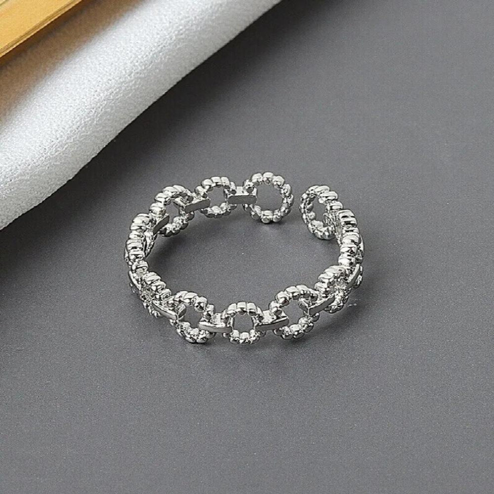 925 Sterling Silver Rings for Women Couples Minimalist Geometric Round Bead Glossy Ring Party Jewelry