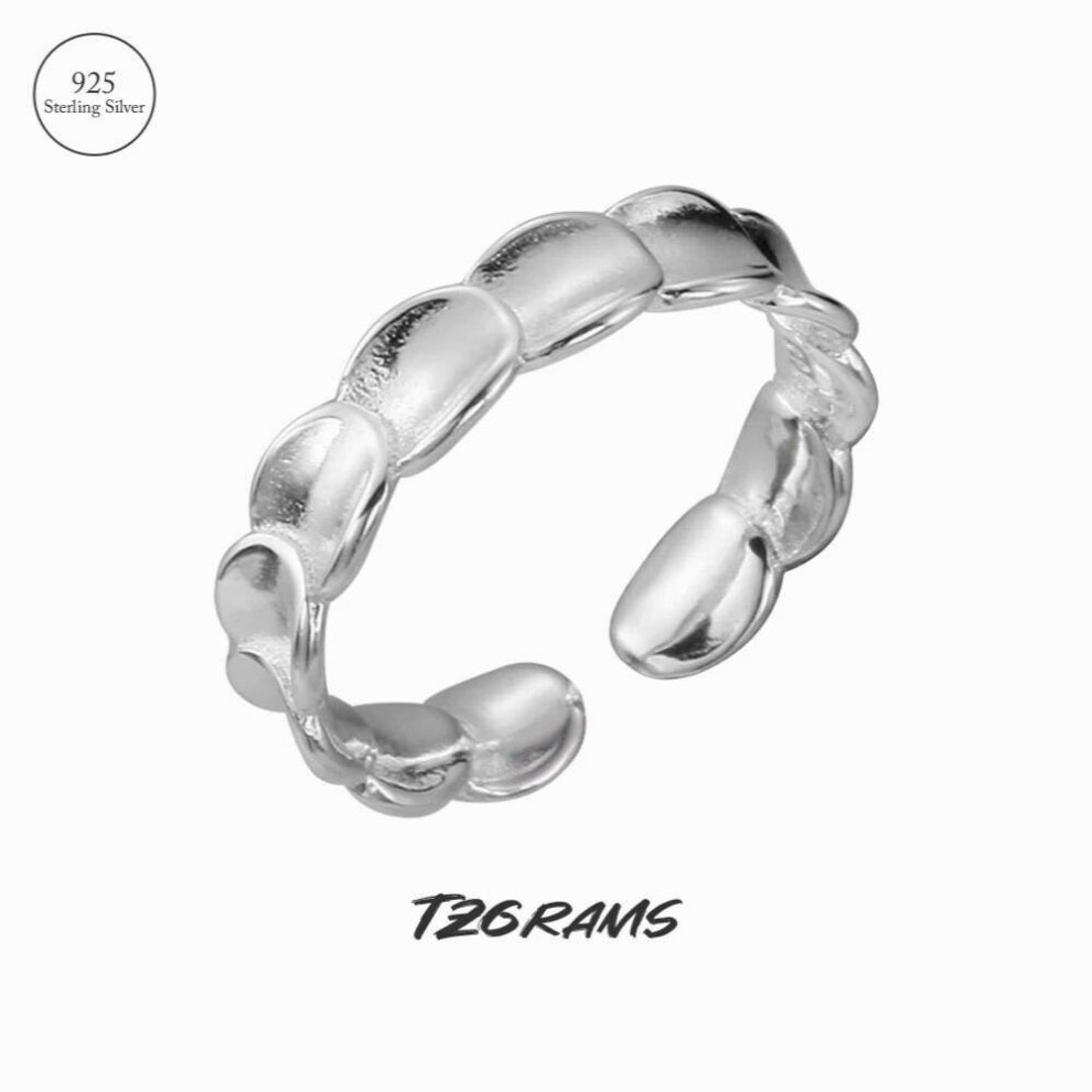 in S925 Sterling Silver Tail Rings For Women Geometry Fish Scales Glossy Ring Jewelry Gift