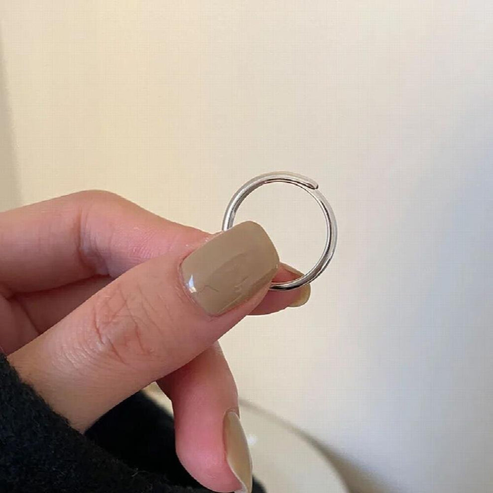 Real 925 Sterling Silver Glossy Womens Ring Finger Accessories Minimalist Adjustable Rings Jewelry For Women