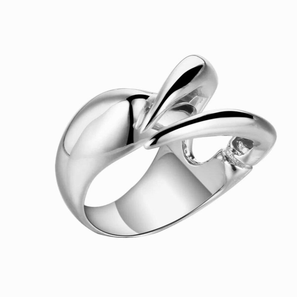 F.I.N.S Exaggerated Real S925 Sterling Silver Open Ring Glossy Punk Rock Statement Adjustable Finger Fine Jewelry Accessories