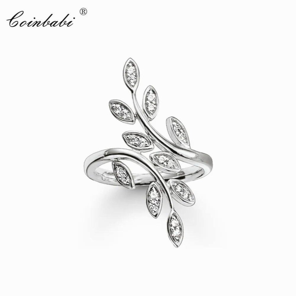 Cocktail Rings Fairy Twines Leaves 925 Sterling Silver Romantic Gift For Women, Europe Style Jewelry Rings Jewelry