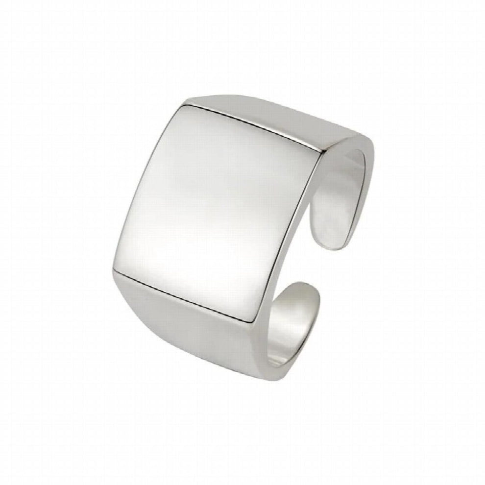 Japanese and cold glossy ring s925 silver minimalist geometric square open ring jewelry