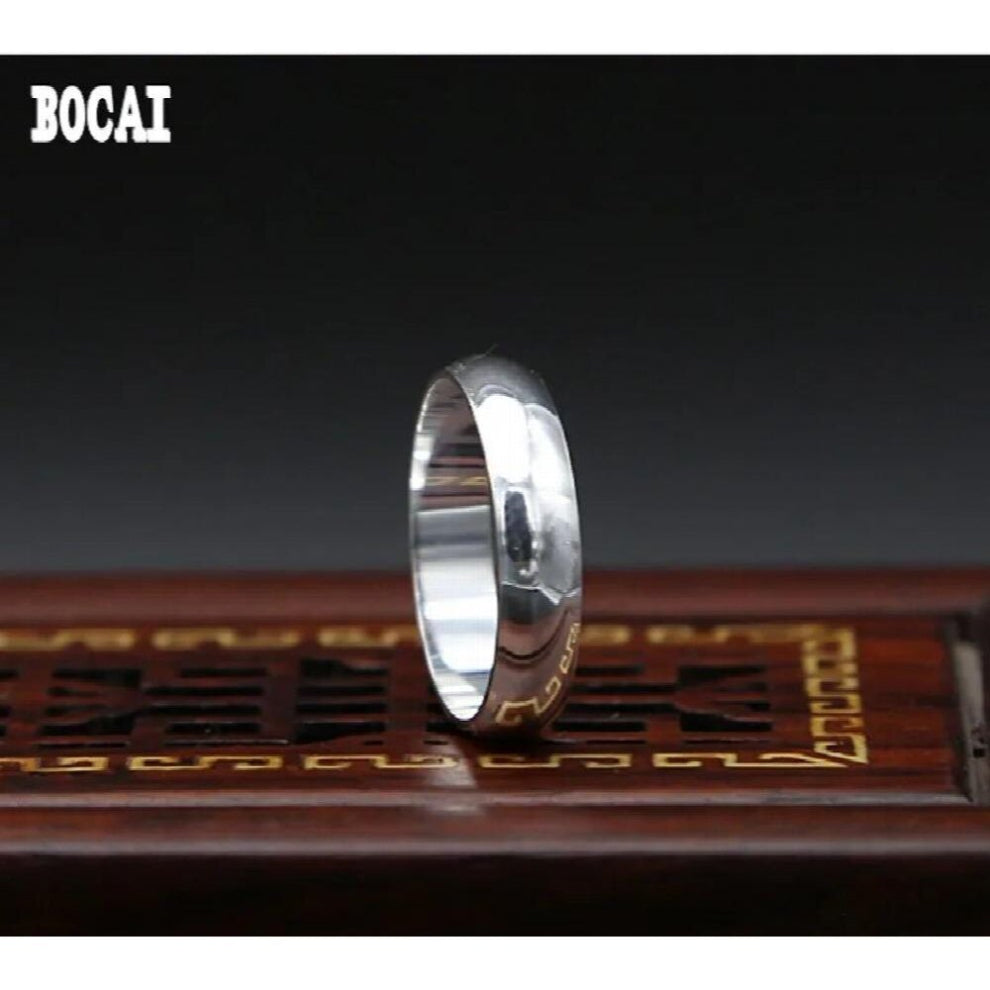 S990 f silver jewelry, simple, glossy, sterling silver ring for men and women
