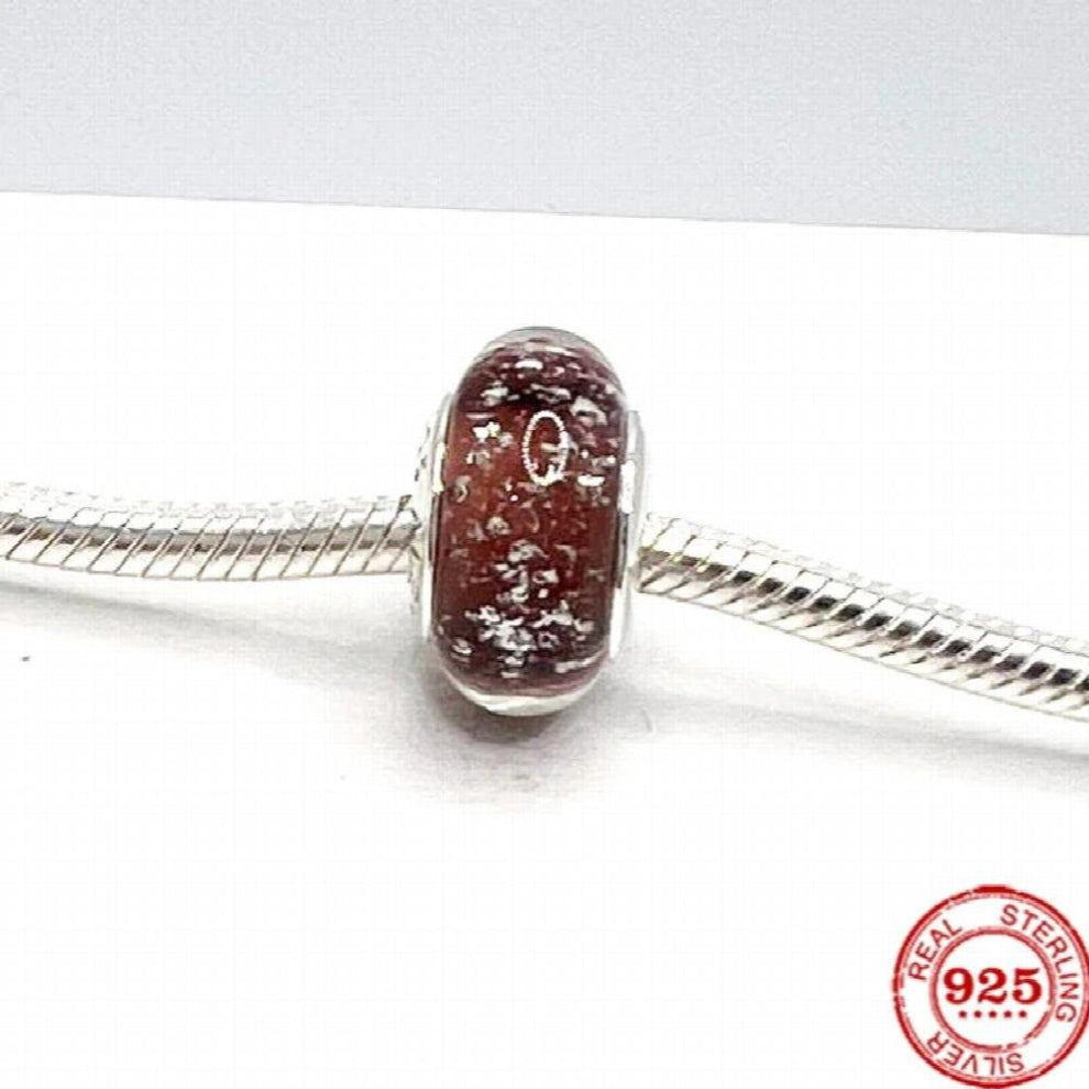 925 Silver Colorful Glow Bubble Colored Glass Bead Fit Bracelet Charms Beads For Women DIY Jewelry