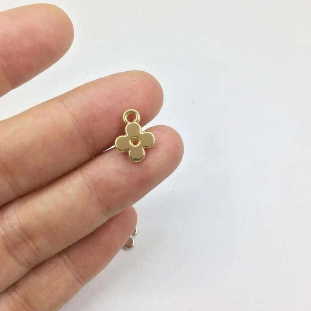 Pretty 20pcs 8mm Flower Zinc Alloy Women Charms WholesalesNecklace,Earring Bracelet Jewelry DIY 2 Colors