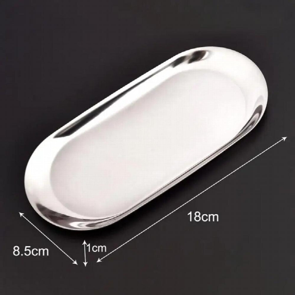 Stainless Steel Storage Tray Earrings Necklace Ring Jewelry Display Plates Oval Storage Rack Cosmetic Jewelry Tray