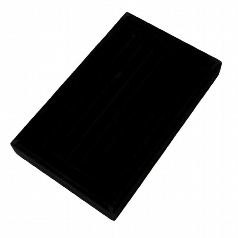 Velvet Jewelry Display Ring Earring Insert Display Cufflinks Organizer Box Wooden Flat Stackable Tray Holder Storage Showcase