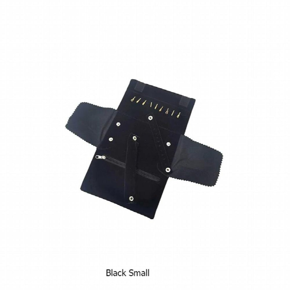 Velvet Jewelry Organizer Roll Travel Zipper Bag Carrying Case For Multiple Necklace Ring Earrings Storage Desktop Drawer