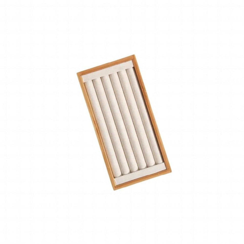 Bamboo Jewelry Display Holder Replacement Rectangular Lints Cushion Shockproof Household Tray Case Container Organizer