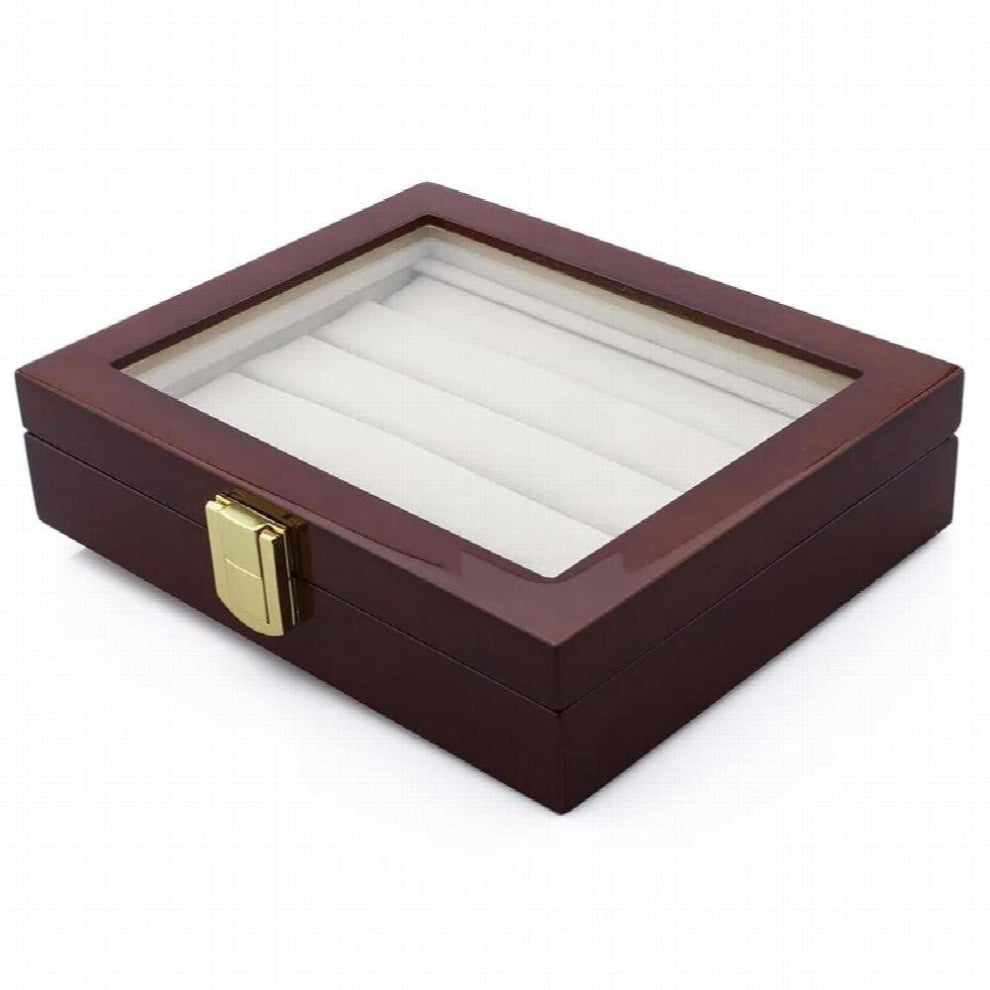 Cufflinks Tie Clips Jewelry Box Jewelry Case Boxes Wood Box Display Dark Brown Storage Case Jewelry Organizer