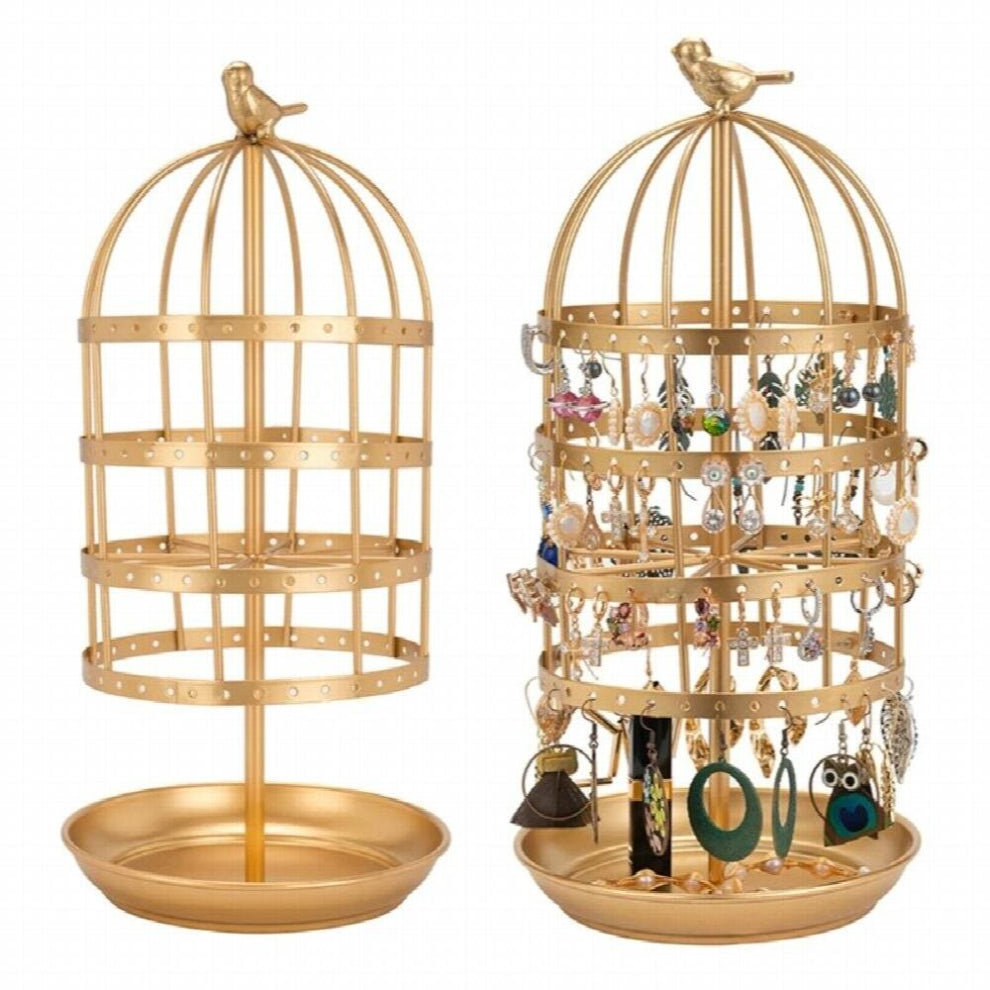 Earrings Holder Tower Bird Cage Shape Jewelry Display Holder Drawer Earrings Storage for Jewelry -Wedding Earrings