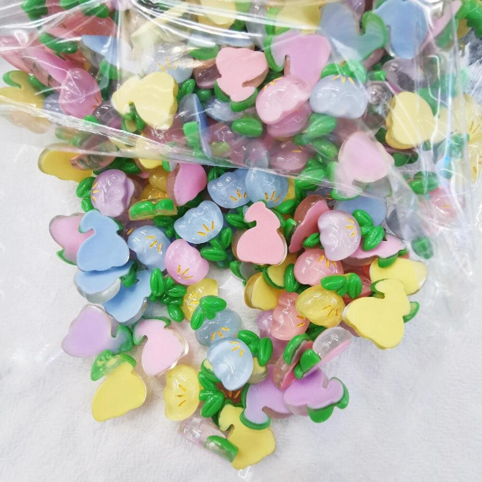 500pieces 16-20mm resin jelly tulip flowers sticker half beads,scrapbook for woman kids hairpin jewelry making accessories