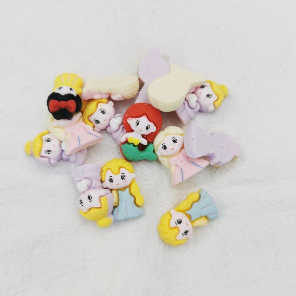 500pieces 11-20mm diy resin candy girls sea-maid flat sticker beads.scrapbook for woman kids jewelry making accessories