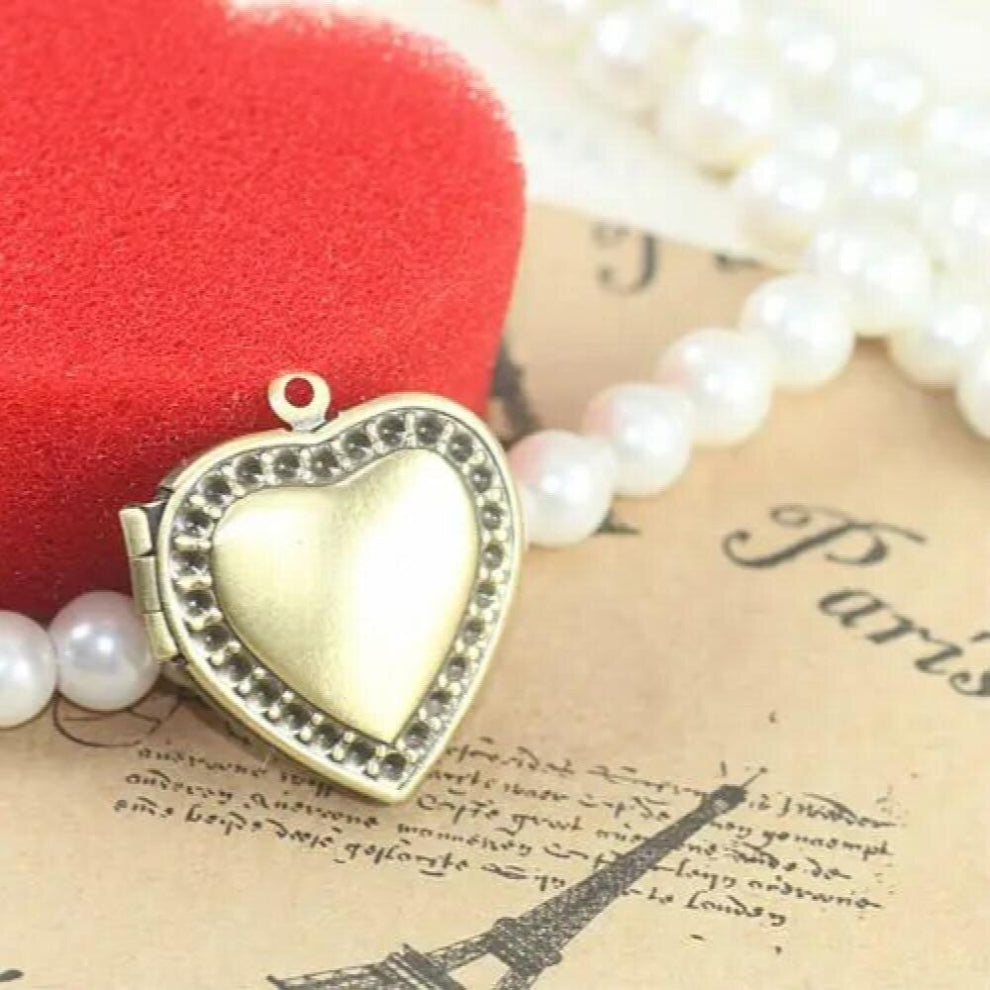 2pcs ANTIQUE BRONZE 20mm Heart-Shaped Photo Locket Frame Charm&Pendant Accessoties for DIY Necklace Jewelry Making