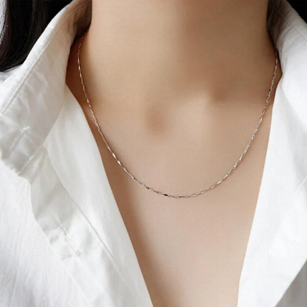 F.I.N.S 8 Styles 925 Sterling Silver Necklace Melon Seeds Chain Bead Chain Box Chain Long Necklace Silver 925