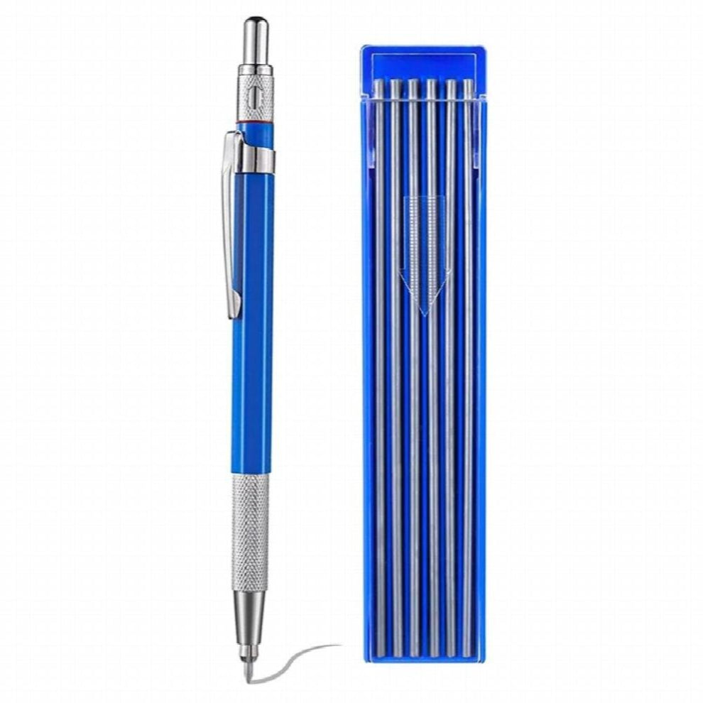 2X Mechanical Pencils Metal Marker With Builtin Sharpener For Pipe Fitter Welder Construction Fabrication Woodworking