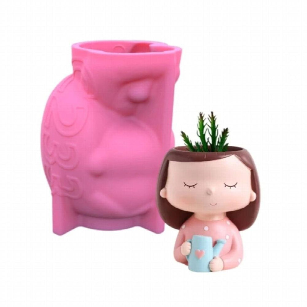 R3MC 1-2Head-Planter Silicone Mold Face Flower Pot Concrete Mold Girl Statue Planter Mold Face Flower Vase Epoxy Casting Mold